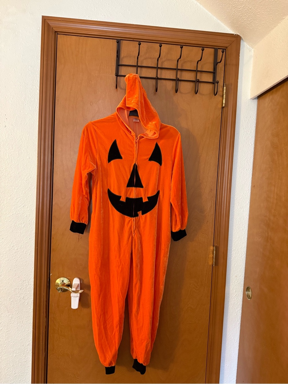 Orange Pumpkin Kids Hooded Costume Onesie